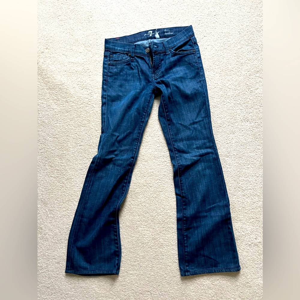 7 for all mankind jeans/ dark washed denim/